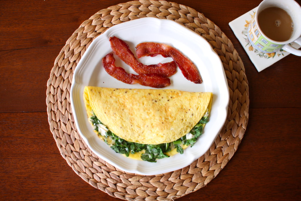 Cheesy Spinach Omelette