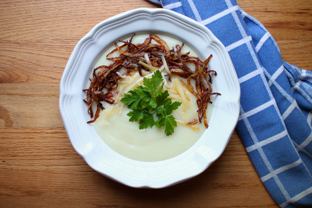 Roasted Garlic Potato Soup (Česnečka) (Česnečka Hangover Soup